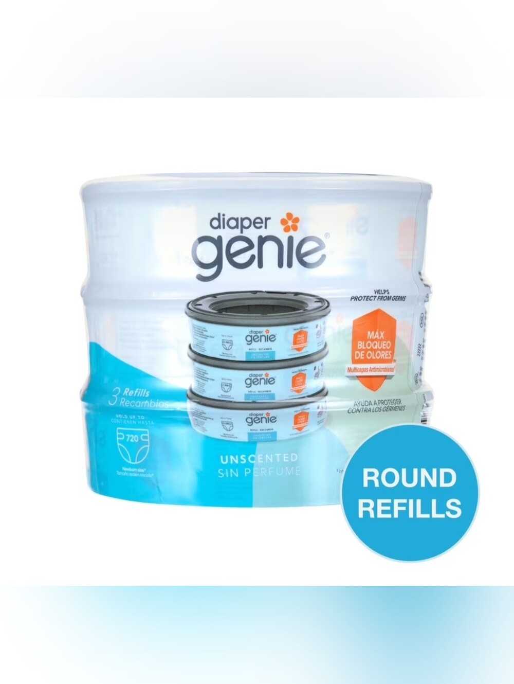 NWT Diaper Genie Unscented Refill Complete & Expressions Pails 3 Pack